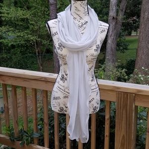 Curly gray silver scarf wrap